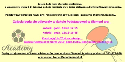 Tenis stołowy w Siemoni