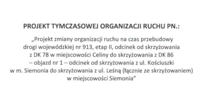 Zmiana organizacji ruchu na 913